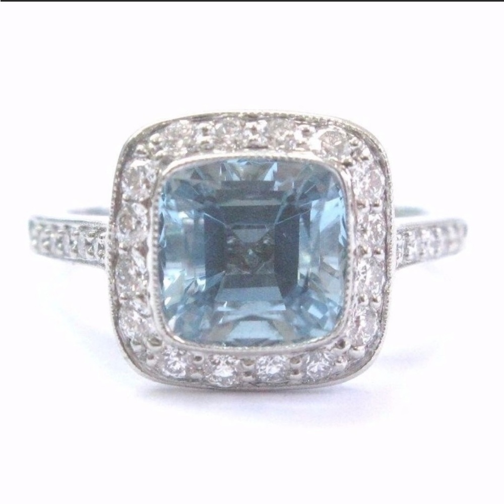 Tiffany Legacy Aquamarine ring size 4.5 (can be resized).